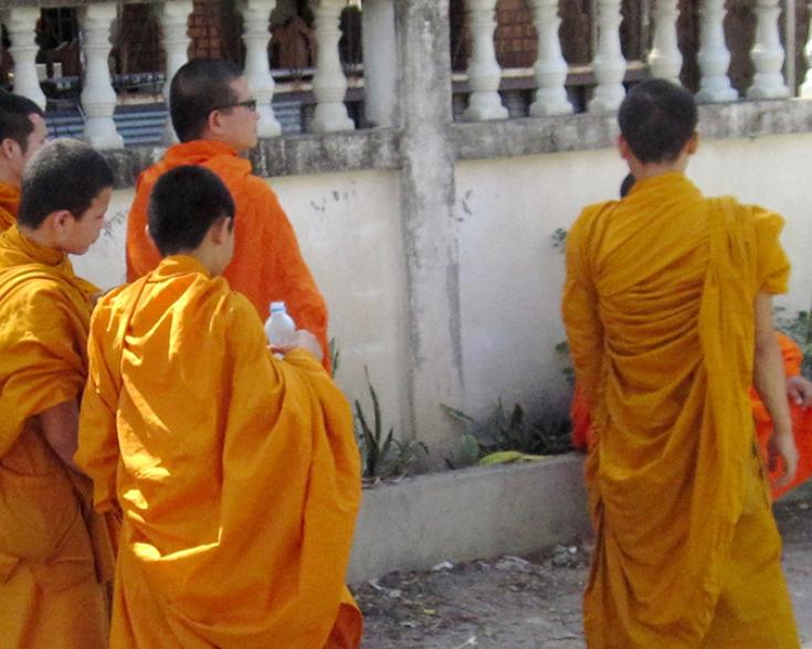 Monks in orange robes